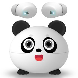 COOTIMOCK Wireless Earbuds for Kids, Built with Mic, 85dB Safe Volume, Light Weight, Bluetooth 5.3, IPX6 Waterproof, Passive Noise Cancelling, Girls Boys Teen Earbuds for School Travel, Panda