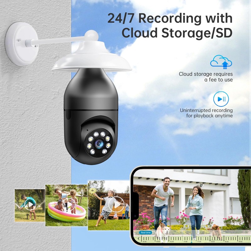 WESECUU Light Bulb Security Camera -5G& 2.4GHz WiFi 2K Security