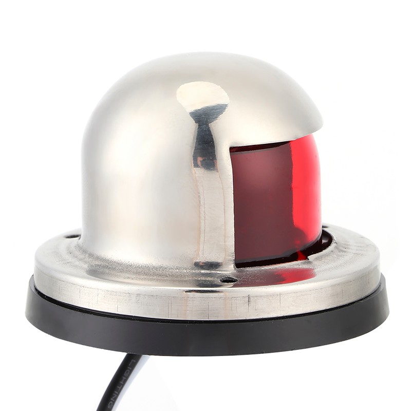 2pcs 12V Red Green LED Navigation Lights Stainless Steel Sailing