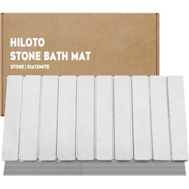 Generic Diatomite Stone Bath Mat for Bathroom Floor | Quick Dry | Foldable Design| 23 x15 | Super Absorbing | Diatomaceous Bath Mat | Silicon Webbing | Anti Slippery | Eco-Friendly (Off White), Large