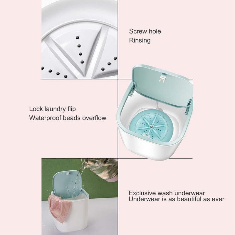 Ultrasonic Turbine Washing Machine Mini Turbo Portable Washing Machine for