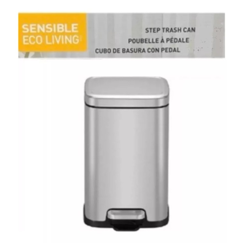 Eco Living Bote Basura Acero Inoxidable Apertura Pedal 11 L