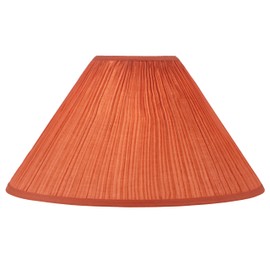 Aspen Creative 33020, Hardback Empire Transitional Spider Lamp Shade, Mushroom Pleated Carrot Faux Silk Fabric, 6" Top x 19" Bottom x 12" Slant Height