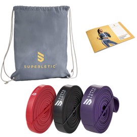 Superletic Powerbands, Resistance Fitness Bands Individually or in Set, Pullup, Resistance and Bodyweight Training, 5 Strengths, includes workout guide., multicolour