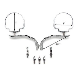 XKH- Motorcycle Skull Flame Chrome Side Mirrors Compatible with Harley Road King Electra Street Glide Ultra [B00Y5NBJQW]