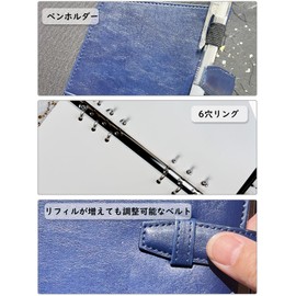 SYOUGO A5 Notebook Notebook 6 Hole Ring PU Leather Notepad Notebook Cover with Refill Card Storage, Business Notebook, Loose Leaf Notebook, Graduation Memorial, Retirement, Job Hunting, Promotion,