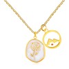 Zircobic Romantic Rose EnamelMustard Seed Pendant Necklace | Elegant Faith