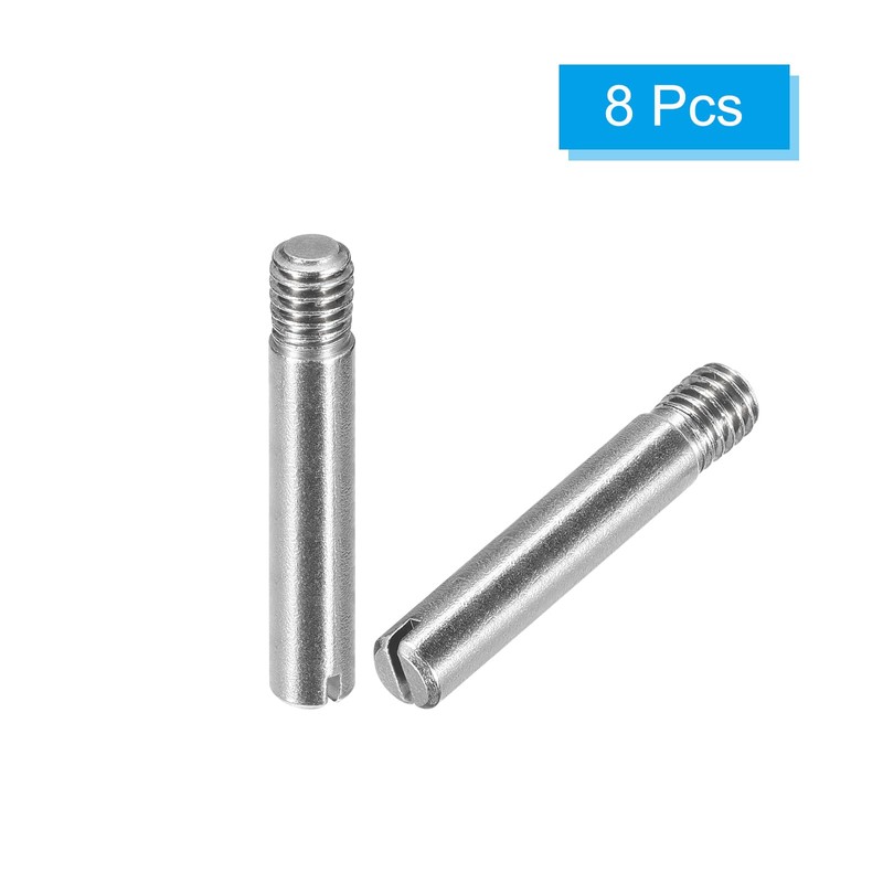 sourcing map 8Pcs M6 x 40mm Slotted Cylindrical Pin 304