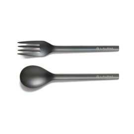 LALPHA Cutlery Set, Spoon, Fork, Light Oxidized Coloring, Made of Tsubame Sanjo, Outdoor, Camping