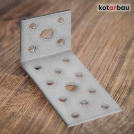 KOTARBAU® Angle Connector 40 x 80 x 40 Steel Construction Angle Perforated Plate Angle Furniture Connector Galvanised Heavy Duty Wood Connector Mounting Angle Chair Angle (50)