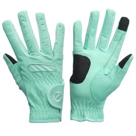 eGLOVE Equest Grip Pro Leather Touch Screen Riding Gloves - Mint Green, Large