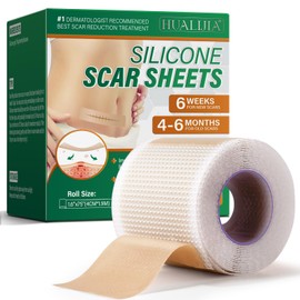 Silicone Scar Sheets, Silicone Scar Tape (1.6”x 75” Roll-1.9M), Medical Grade Scar Tape for Surgical Scars, Reusable Silicone Tape for Surgical, C-Section, Tummy Tuck, Keloid Scars