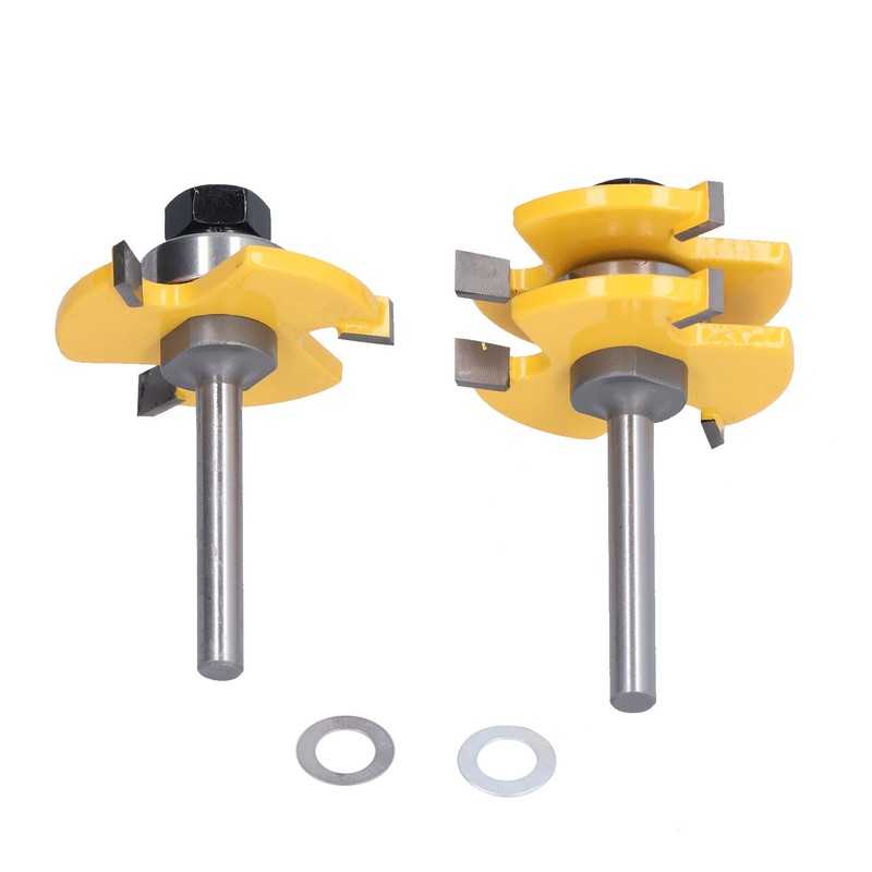 2Pcs Router Bit T Type 3 Teeth Milling Cutter Cutting