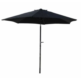 International Caravan Black Patio Beach Umbrella International Caravan 8 Ft Sturdy Durable Crank Lift