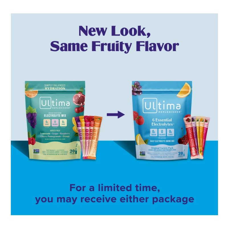 Ultima Replenisher Daily Electrolyte Powder – 20 Hydration Packs, Vegan