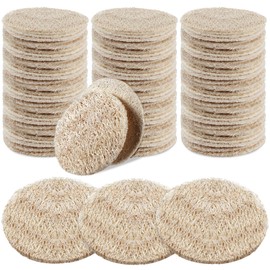 Bokon 100 Pcs Loofah Exfoliating Face Pads 2.36 Inches Round Natural Loofah Sponge Loofah Body Face Scrubber Remove Dead Skin Facial Loofah Pad Bulk for Bath Shower Spa Skin Scrub Cleaning Women Men