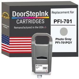 DoorStepInk Remanufactured in The USA Ink Cartridge Replacements for Canon PFI-701 700ML Photo Gray for Printer imagePROGRAF iPF8000, iPF9000