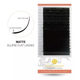 Beyelian Negro Mate Elipse Plana Extensiones De Pestañas Cur