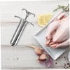 iplusmile Stainless Steel Meat Injector with Cleaning Brush Compact Turkey