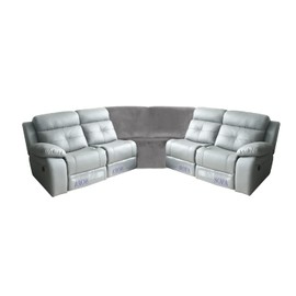MIFXIN Corner Sofa Cover 1 Piece Velvet Stretch Corner Couch Cover for Sectional Recliner Sofa Slipcover Reclining L Shape Sofa Couch Additional Seat (Grey)