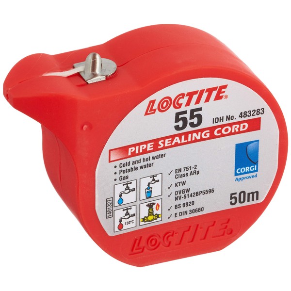 Loctite 483283 55 Pipe Sealing Cord for Gas/Water/Pneumatics, 50m Length