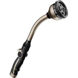 RESTMO Watering Wand Heavy Duty, Metal Garden Hose with 10 Spray Bronze