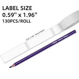 Phomemo D30 Labels, for D35 Q30 Q31 Q32 Q30S Portable Label Maker, Thermal Label Tape Self-Adhesive White,0.59"X 1.96"(15mm X 50mm), 130Pcs, 1Roll