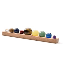 JSDDE Planet Decorative Solar System Made of Natural Gemstones Reiki Healing Crystal Planetary System Ornament Universe Galaxy Stones for Office, Living Room, Home Decoration (Nine Planets without