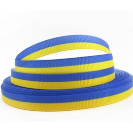 Ukrainian Flag Color Ribbon, 9mm and 25mm Widths, 5 Yards Each Roll, Royal Blue and Golden Yellow Fabric Ribbons for DIY Crafts, Decor, Embellishments and Trim