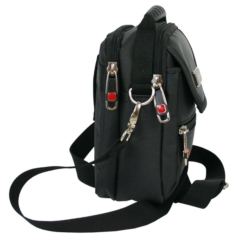 Bag Street International Small Black Shoulder Bag for Men with