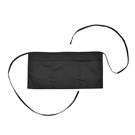 Waist Aprons Commercial Restaurant Home Bib Spun Poly Cotton Kitchen (3 Pockets) in Black