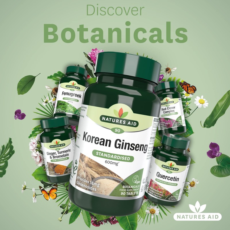 Natures Aid Korean Ginseng 40mg - Pack of 90 Tablets