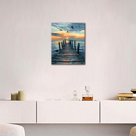 TUMOVO Paint by Numbers for Adults Beginner, Seaside Sunset with Birds Acrylic Easy Paint by Numbers Kits Craft Kits for Adults Suitable for Home Wall Decoration Frameless 16x20 Inch