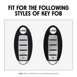 WORCAS Key Fob Cover Case Compatible with Infiniti JX35 Q50 Q60 QX50 QX56 QX60 QX80 5 Button Keyless Entry Remote, B5 Carbon Fiber Black (1 Pc)