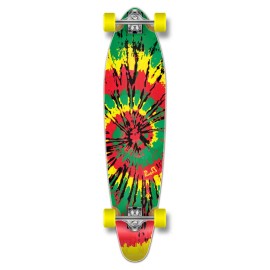Yocaher Complete Kicktail Tiedye Original Skateboard Longboard  - Tiedye Rasta