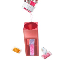 Diamond Painting Organizer,Diamond Painting Drill Funnel for Square Containers,Portable Diamond Art Funnel for Easy Transfer,Diamond Painting Accessories (Pink)