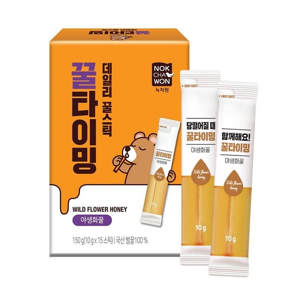 [Nokchawon] Honey Timing_Wildflower Honey (10g x 15 sticks), single option / [녹차원] 꿀타이밍_야생화꿀 (10g x 15스틱), 단일옵션