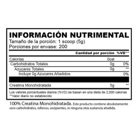 Creatina Monohidratada Smile Labz 1kg - 200 Servicios Sin Sabor                                                                                       