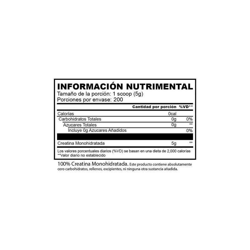 Creatina Monohidratada Smile Labz 1kg - 200 Servicios Sin Sabor