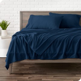 Bare Home Super Soft Fleece Sheet Set - Queen Size - Extra Plush Polar Fleece, No-Pilling Bed Sheets - All Season Cozy Warmth (Queen, Dark Blue)