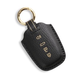 Hontumax Premium Leather 4-Button Key Fob Cover for Toyota RAV4 Highlander Camry C-HR Avalon Corolla 4Runner Mirai Prius 2018-2025 Key Holder Protector Case Accessories (Black)