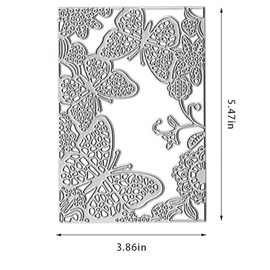 ALIBBON Butterfly Background Metal Die Cuts for Card Making and Scrapbooking, Butterfly Frame Cutting Dies Template Molds, Flower Leaves Die Cuts for DIY Photo Album Paper Embossing Card Decoration