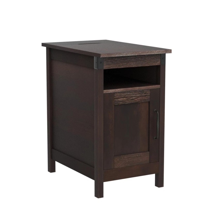 Wlive End Table with Charging Station, Narrow Side Table for