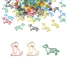 AMONENZ Dachshund Paper Clips, Pack of 80 Colour Paper Clips, Motif, Dog Shape Paper Clips, Cute Paper Clips in Animal Shape, for Books, Photos, Bills