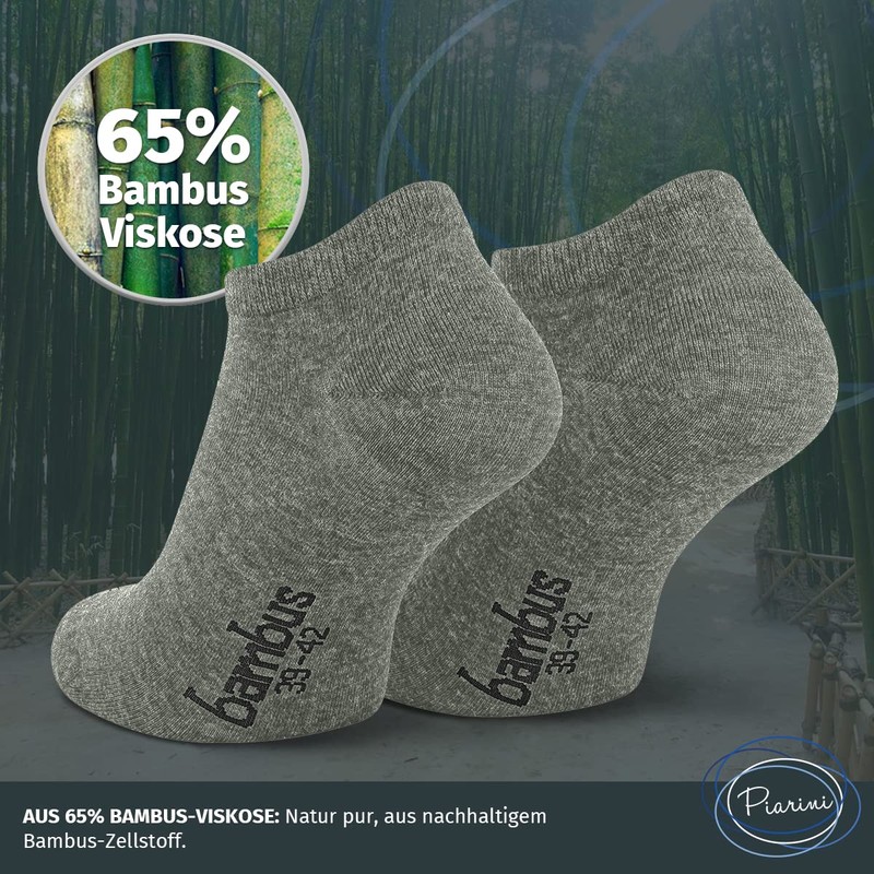 Piarini 6 Pairs of Bamboo Socks Sneaker Socks for Men