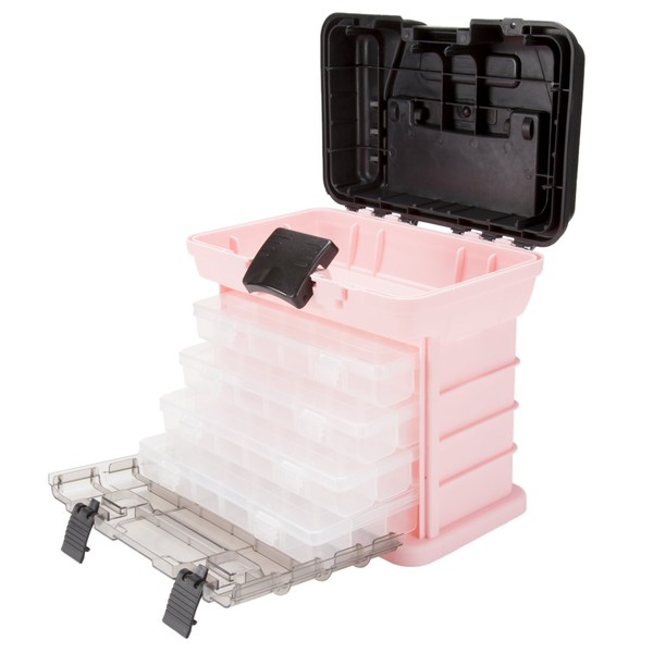 Pink Tool Box – Durable Tackle Box Organizer with 4