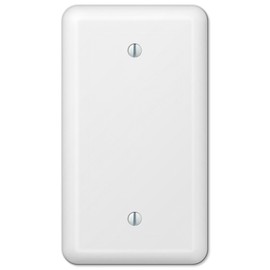 Amerelle Devon Single Blank Steel Wallplate in White