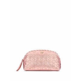 Victoria's Secret PETAL EDGE BEAUTY BAG Cosmetic Make up Case Pouch Shiny Pink