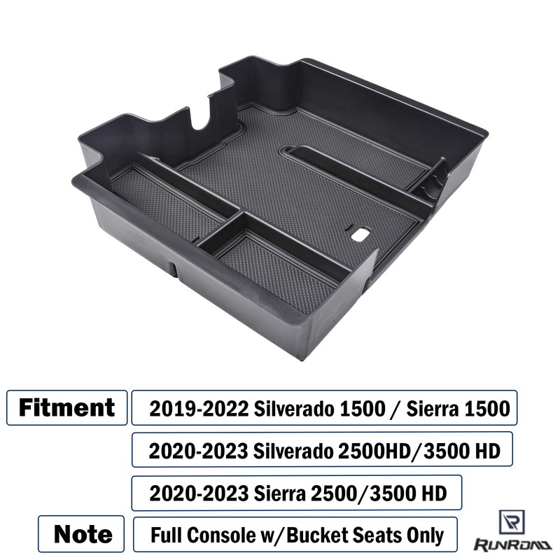RUNROAD Center Console Organizer Tray Compatible with 2019-2022 Chevy Silverado