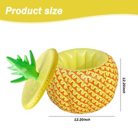 YIQXKOUY Inflatable Pineapple Shape Drink Holder Inflatable Boom Box Beverage Inflatable Ice Cooler Bucket Drink Holder Outdoor Blow Up Drink Cooler for Summer Swimming Pool Party